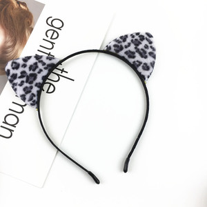 Coreano lindo leopardo estampado gato oreja accesorios para el cabello dulce Super Adorable dibujos animados diadema moda pinza de pelo para Selfie - Product Image 3