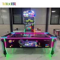 Table de hockey sur air avec LED, machine de jeu d'arcade de hockey multi-balles électronique à monnayeur