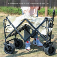 Chariot de courses pliable avec plateau, tout-terrain, en métal, pour usage extérieur, stand de rue et courses d'épicerie