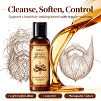 Shampooing pour barbe parfumé pour hommes, lavage nourrissant pour barbe, nettoyant anti-démangeaisons, produit de soin quotidien pour la barbe