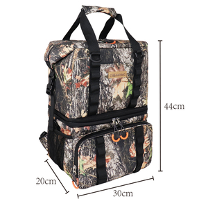 Sac à dos isotherme portable vintage en tissu Oxford pour femme, 2 compartiments, double sac fourre-tout imperméable avec bandoulière - Product Image 2