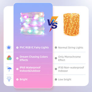 Luces Solares para Cortina de Jardín, Impermeables, 8 Modos, Temporizador, Luces de <span class=keywords><strong>Cascada</strong></span>, Control Remoto, Recargables, Navidad - Product Image 4