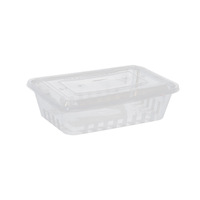 Boîte d'emballage alimentaire rectangulaire en plastique portable durable boîte d'emballage à emporter personnalisée en gros avec couvercle