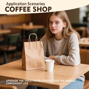Bolsas de Compra de Papel Kraft Reciclables Biodegradables de Alta Calidad con Asas, Estilo Clásico, Marca Ruihe, Promoción Empresarial, Logotipo Personalizado - Product Image 4