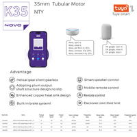 NO-VO K35-EL-6-28 X-NTY Stores à enroulement motorisés silencieux de luxe, commande vocale Tuya WiFi, moteur tubulaire en aluminium de 35 mm, salon