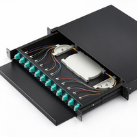 Panel Patch Fiber Optik LC OM3 1U 19 Inch 24Core 48Core Duplex Rak Mount Slide Out ODF 12Port 24Port Optical Distribution Frame