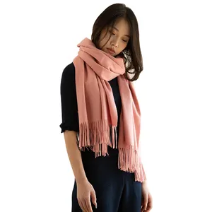 中国羊绒羊绒制造商最畅销长围巾素色奢华纯羊绒披肩100% 男女羊绒披肩