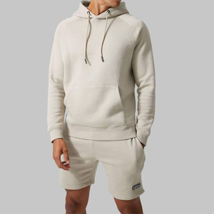 <b>Men's</b> Hoodie and <b>Shorts</b> Set 100% Cotton Hooded Tracksuit Regular Fit Quick Dry Streetwear <b>Lounge</b> Outfit - Product Image 1