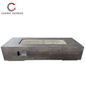 Cheminées d'intérieur au <span class=keywords><strong>bioéthanol</strong></span> Bio Ethanole Table rectangulaire Table de foyer au <span class=keywords><strong>bioéthanol</strong></span> en béton beige - Product Image 5