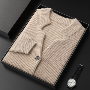 Producto nuevo, suéteres para hombre, cárdigans holgados cálidos de un solo pecho para hombre, cárdigan de invierno con manga FAROL DE BOLSILLO - Product Image 5