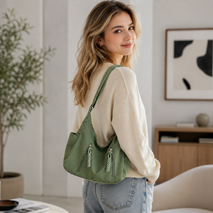 Sac à bandoulière léger en nylon pour femme, sac hobo décontracté, grande capacité, sac bandoulière - Product Image 2