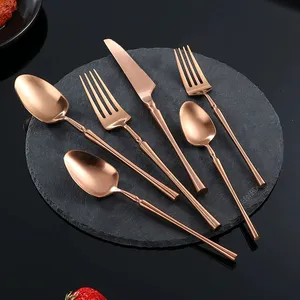 Wholesale Christmas 5pc Silver Mirror Polished Knife Fork Spoon Cutlery 304 Stainless Steel Silverware Flatware Sets