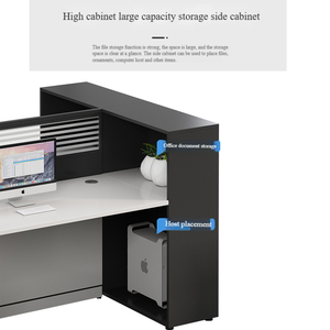 Postazione di Lavoro Modulare per Ufficio con Pareti Divisorie, Scrivania Espandibile per 2, 4, 6 Persone con Armadietto Laterale per <span class=keywords><strong>Call</strong></span> Center - Product Image 2