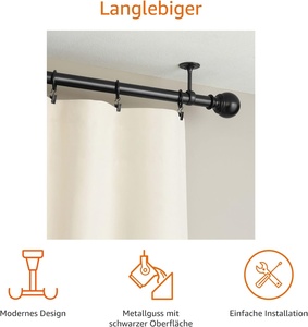Support de <span class=keywords><strong>plafond</strong></span> réglable en fonte, lot de deux, noir, universel, pour projecteurs, enceintes et installation de caméras de vidéosurveillance - Product Image 6