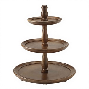 Handmade 3-<b>Tier</b> Round Wood <b>Cake</b> Stand Multi-Layer Dessert Display Pedestal for Wedding Birthday Party Home Hotel - Product Image 3