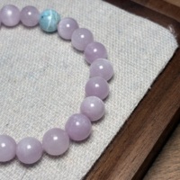 Bracelet en Kunzite naturelle de qualité supérieure, 7.5mm, avec Larimar de 7.5mm, 16cm, bijoux en pierres précieuses, 16g, bracelet énergétique de guérison pour femmes et filles, cadeau