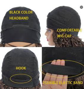 Glueless Headband <b>Wigs</b> <b>for</b> <b>Black</b> <b>Women</b> 100% Remy Indian Human Hair Full Machine Made Straight <b>Wig</b> with Headband Human Hair - Product Image 5