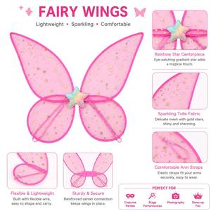 MS Costume <b>Adult</b> Angel <b>Wing</b> Sale Butterfly Sparkling Sheer <b>Fairy</b> <b>Wings</b> <b>for</b> Girls Women Party Wear - Product Image 3