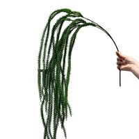Plante artificielle verte en forme de queue de renard, toucher doux, plastique, 110 cm, décoration murale intérieure avec motifs en relief
