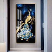 Peinture décorative d'intérieur de luxe léger Trustek, cadre en cristal, impression numérique 6 couleurs, papier original, imperméable