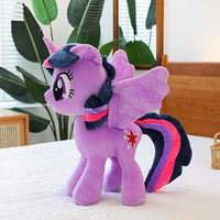 Peluche personnalisée en forme de petit cheval arc-en-ciel, en coton PP, anti-stress, poupée douce