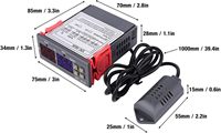Controlador de Temperatura y Humedad STC-3028 con Pantalla Digital de 12V/24V/110V/220V y Sensor Integrado