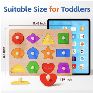 Puzzle a forma di piolo in legno per bambini <span class=keywords><strong>1</strong></span> 2 bambini di 3 anni <span class=keywords><strong>regali</strong></span> per bambine - Product Image 3