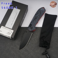 Couteau de poche pliable Fre-ek 560BK avec manche en G10, lame tranchante, couteau pliant de survie en plein air pour le camping et la vie quotidienne