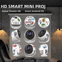 Mini projecteur intelligent HD, design mignon de football, lecteur multimédia 720P, Android 13, téléchargement d'applications Wifi, mise au point automatique, projecteurs 200 Ansi