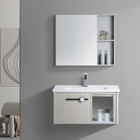 Meuble-lavabo mural de salle de bain au design moderne, étanche, avec comptoir en ardoise, cadre en aluminium et fibre de carbone, intelligent pour salles de bain