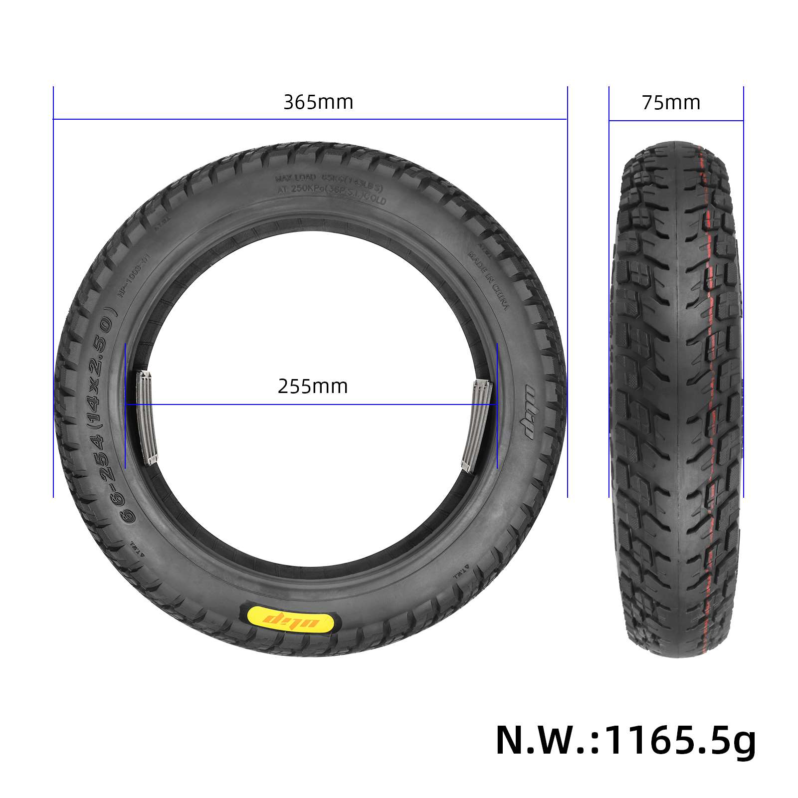 14x2.5(66-254) Ulip Tubeless tire3522.00