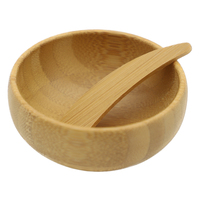 Emballage en bambou Mini bol et cuillère en bambou pour cosmétique
