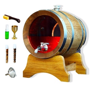 Barril de Roble de 3 Litros con Base, Tapón y Grifo, Mini Barril de Whisky de Madera - Barriles de Roble Carbonizado para Whisky - Product Image 1