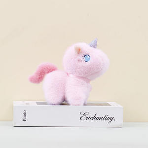 Mini poupée mignonne <span class=keywords><strong>licorne</strong></span> <span class=keywords><strong>en</strong></span> peluche porte-clés pendentif Kawaii dessin animé doux moelleux Peluches peluche Animal jouet sac breloque porte-clés accessoire - Product Image 2