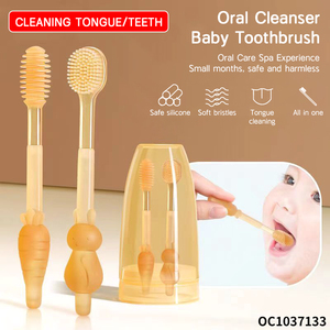 Revêtement de langue multifonctionnel propre en forme de brosse à dents pour bébé en silicone pur et imperméable pour bébé avec boîte de rangement - Product Image 2
