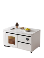 Table à thé Kung Fu mobile, table à thé réglable haut de gamme pour salon moderne et minimaliste, plaque de préparation du thé multifonctionnelle pour la maison