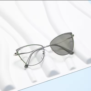 猫目アニマルパターンフレームファッションアンチブルーライトフォトクロミックメガネ流行のユニセックスデザイナー眼鏡 - Product Image 4