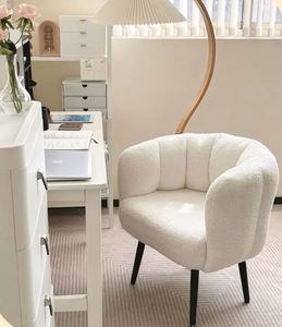 Vendita calda di lusso moderno soggiorno sedia accento vanità sedia con la schiena e la gamba in metallo per soggiorno trucco casa vanità studio - Product Image 2