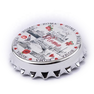 Souvenir personalizzato con magnete da frigo in metallo 3d a forma rotonda Roma per i paesi - Product Image 3