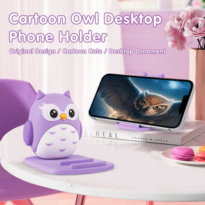 Gadgets de bureau mignon hibou Design support de téléphone Pvc universel polyvalent support de téléphone de bureau - Product Image 3