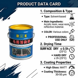 <span class=keywords><strong>Peinture</strong></span> de marquage routier Wolong à séchage rapide, résistante à l'usure, brillante, pour revêtement de lignes de circulation pour parking, stade, sol d'usine - Product Image 2