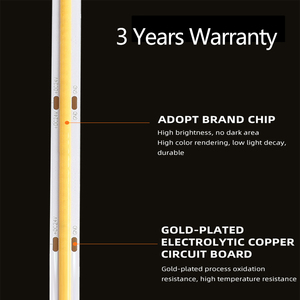 ไฟ LED แบบเส้น COB ยืดหยุ่นได้ DC12V 24V 480leds 8 มม. IP20 <span class=keywords><strong>11W</strong></span>/M สีขาว สีขาวอบอุ่น แบบไม่มีจุด - Product Image 5