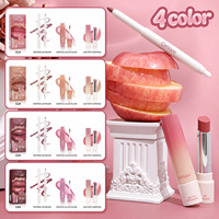 Ensemble de maquillage pour les lèvres 3 en 1 personnalisable : Crayon contour des lèvres en gel délicat, Rouge à lèvres brillant effet miroir, Gloss à lèvres hydratant rosé, Gloss à lèvres effet rosée