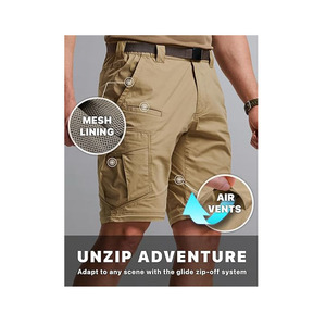 All'ingrosso pantaloni da uomo convertibili <span class=keywords><strong>Cargo</strong></span> tattici impermeabili all'aperto da trekking con Zip su pantaloni da lavoro elasticizzati leggeri - Product Image 3