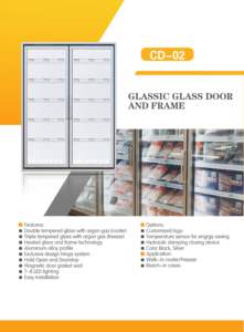 Congélateur commercial avec <span class=keywords><strong>porte</strong></span> vitrée, étagère de présentation, <span class=keywords><strong>porte</strong></span> vitrée pour chambres froides / réfrigérateur de supermarché - Product Image 2