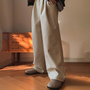 Pantalon de <span class=keywords><strong>costume</strong></span> pour <span class=keywords><strong>homme</strong></span> à taille haute et coupe droite, personnalisé, tendance et décontracté, idéal pour les trajets quotidiens WX751115 HHJ - Product Image 2