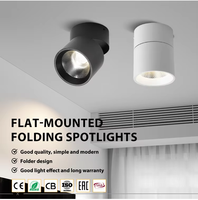 Design moderne Prix bon marché Commercial pliable en aluminium 7W 10W 15W Plafond Spot LED monté en surface Salon