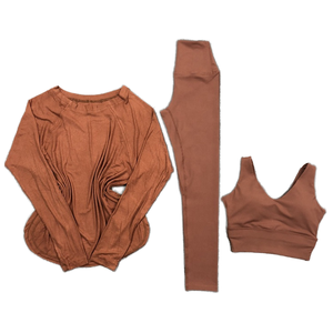 Women's Spandex Yoga Set <b>Crop</b> <b>Top</b> & Leggings 2 Piece Seamless Spandex Workout Gym Fitness Solid Color High Waist Full Length - Product Image 3