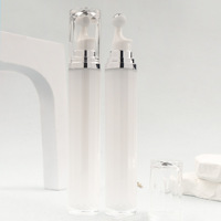 En stock: Envase de muestra PET de 20ml con rodillo de doble capa, tipo bomba, para crema de ojos, suero o aceite.