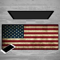 Grand tapis de bureau XXL avec drapeau américain antique, tapis de souris antidérapant, imprimé par transfert thermique, durable, imperméable, personnalisable, en stock